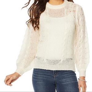 Jessica Simpson Crew Neck Pointelle Pullover